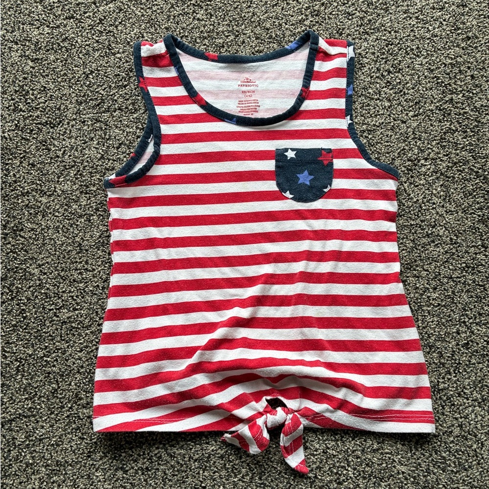 FINAL SALE 3/31/26 Way to Celebrate Girl’s Red/White/Blue Tank Top, Size XS(4/5)